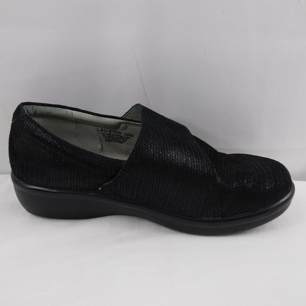 Alegría Lauryn Comfort Shoes Black Leather Work Clogs Adjustable Strap Women 38W - Picture 8 of 12
